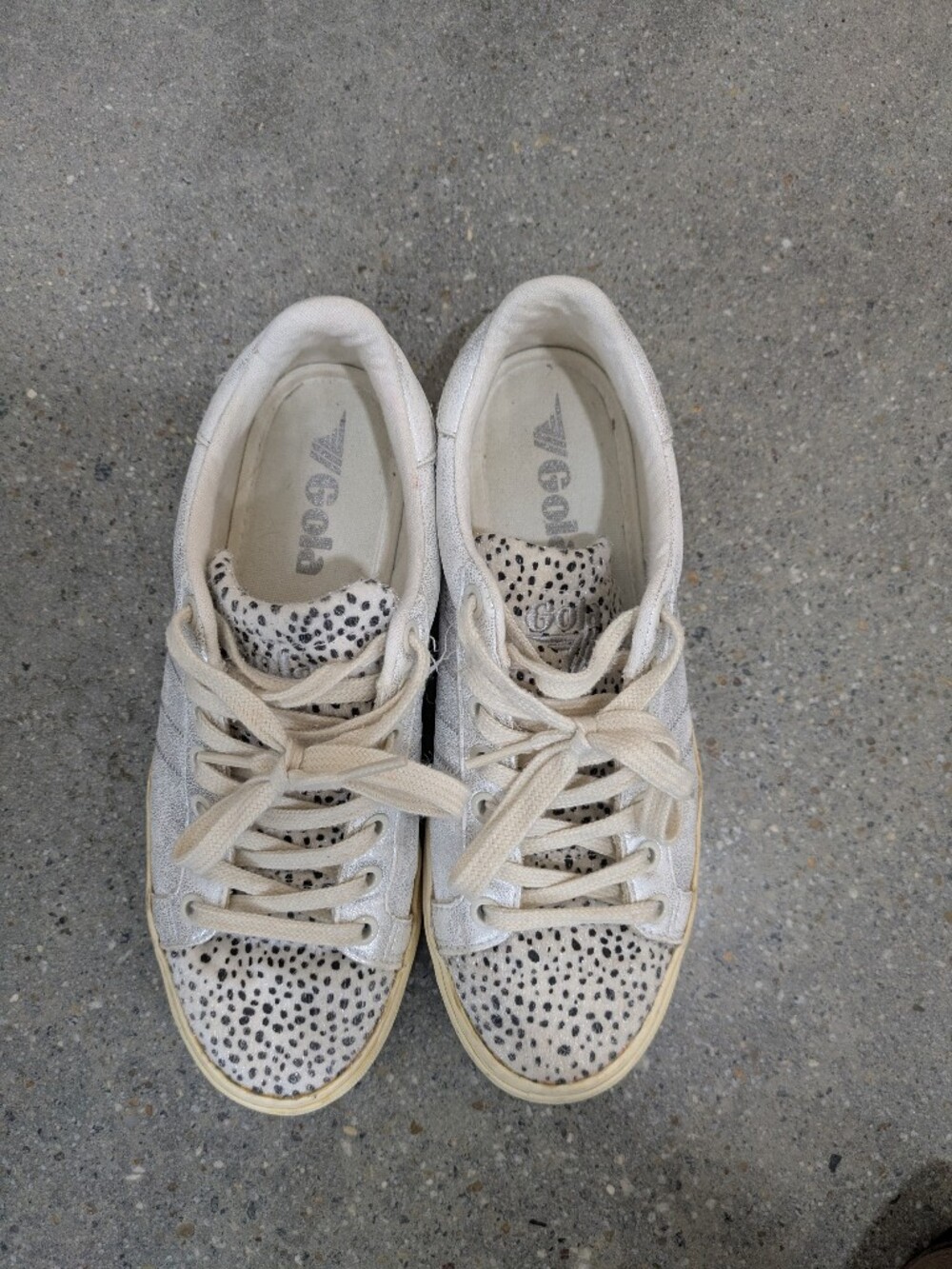 Gola White Metallic Low-Top Sneaker with Speckled Toe Orchid Sneaker Cheetah 7 - Picture 4 of 7